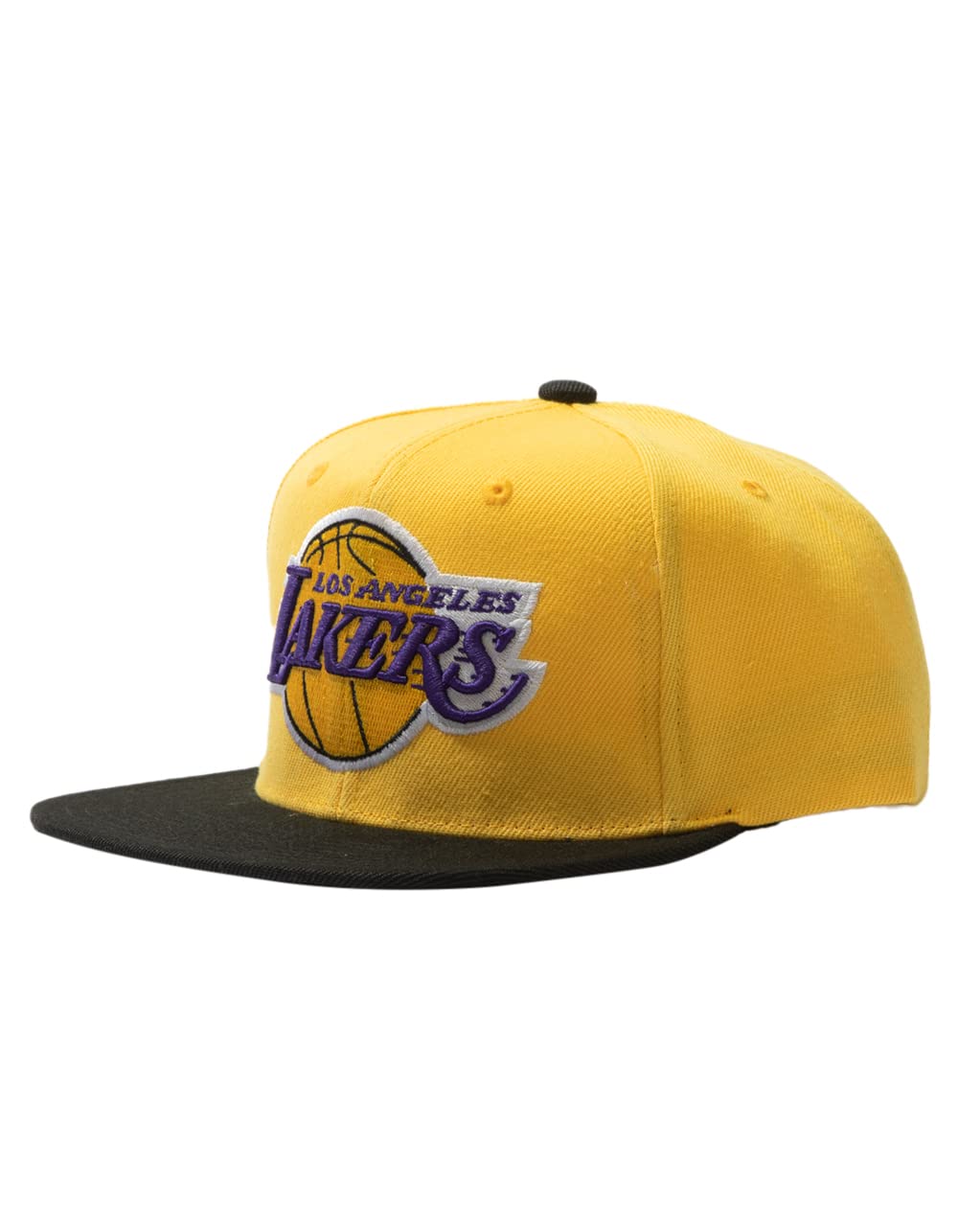 Mitchell & Ness Los Angeles Lakers Snapback Hat - Two-Tone Yellow/Black - LA Lakers Cap - Caps Fitted Caps Fitted One Size / Yellow Caps