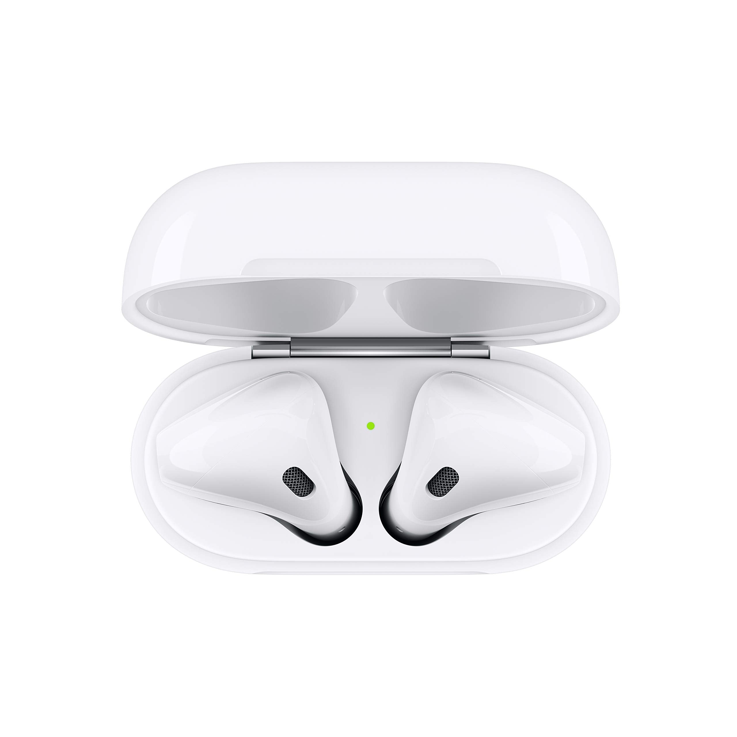 Apple AirPods (2nd Generation) Wireless Ear Buds, Bluetooth Headphones with Lightning Charging Case Included, Over 24 Hours of Battery Life, Effortless Setup for iPhone - Caps Fitted