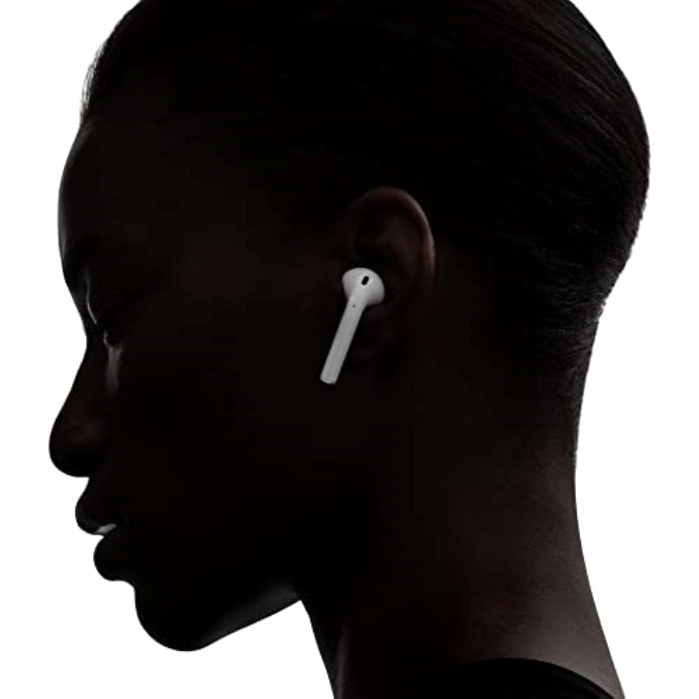 Apple AirPods (2nd Generation) Wireless Ear Buds, Bluetooth Headphones with Lightning Charging Case Included, Over 24 Hours of Battery Life, Effortless Setup for iPhone - Caps Fitted