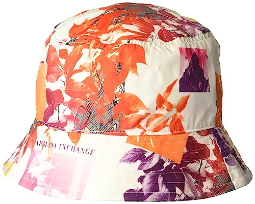 Armani Exchange Summer Floral Bucket Hat, White Collage, Large/Extra Large - Caps Fitted Caps Fitted Emporio Armani