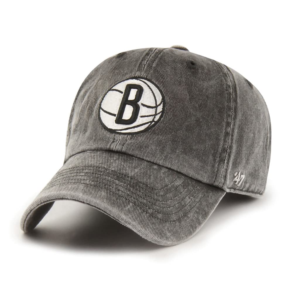 BROOKLYN NETS NBA 75TH ANNIVERSARY ROCKER '47 CLEAN UP OSF / BLACK / A - Caps Fitted Caps Fitted 47