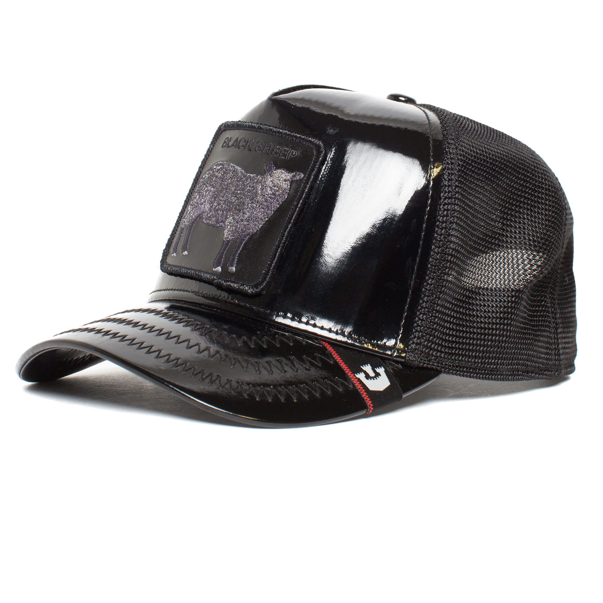 Goorin Bros. The Farm Unisex High Shine Faux Leather Adjustable Snapback Trucker Hat, Big Black, One Size - Caps Fitted Caps Fitted Goorin Bros.
