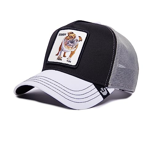 Goorin Bros. Unisex V2 Premium Mesh Adjustable Trucker Hat by The Farm, Black/White (V2 Bulldog), One Size - Caps Fitted Caps Fitted Goorin Bros.