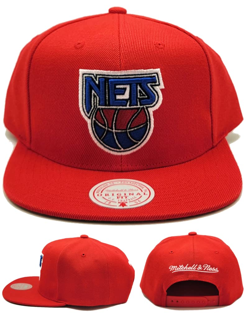 Mitchell & Ness Brooklyn Nets New Retro Red Blue Era Snapback Hat Cap - Caps Fitted Caps Fitted Mitchell & Ness