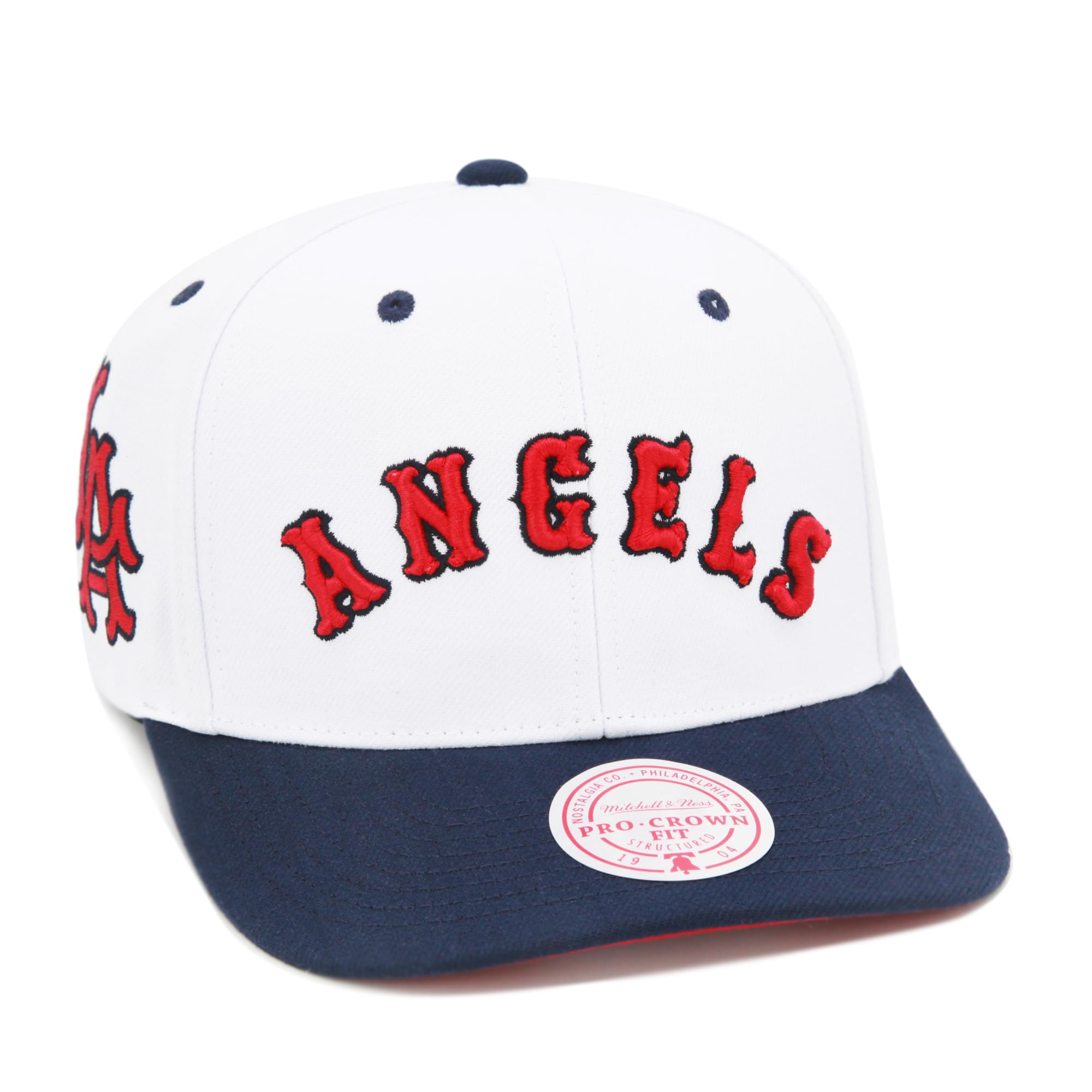 Mitchell & Ness Los Angeles Angels Cooperstown MLB Evergreen Pro Snapback Hat Cap - White - Caps Fitted Caps Fitted Mitchell & Ness