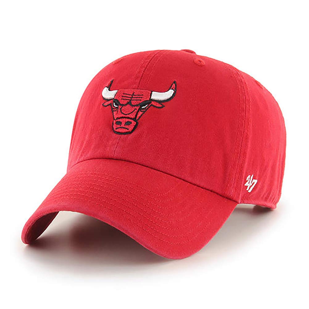 NBA Chicago Bulls Adult NBA '47 Clean Up Adjustable Hat, One Size, Red - Caps Fitted Caps Fitted 47