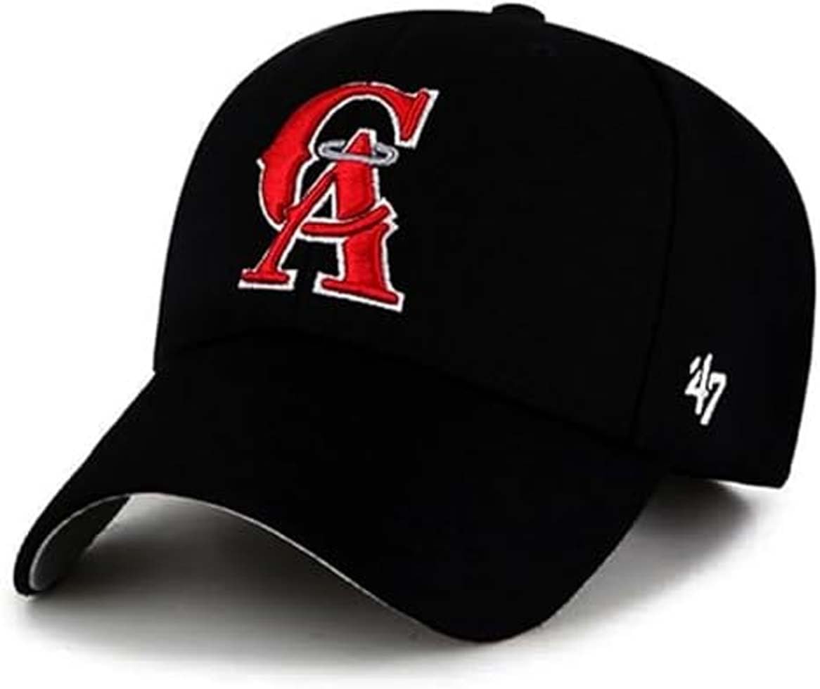 New Era 100% Authentic Exclusive Los Angeles Angels of Anaheim Snapback 9Fifty Cap Hat Adjustable One Size Fit Most (CA 47 Black & Team Logo Curved Bill) - Caps Fitted Caps Fitted New Era