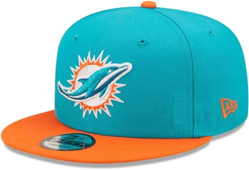 New Era NFL 9FIFTY 2-Tone Adjustable Snapback Hat Cap One Size Fits All (Miami Dolphins) - Caps Fitted Caps Fitted New Era