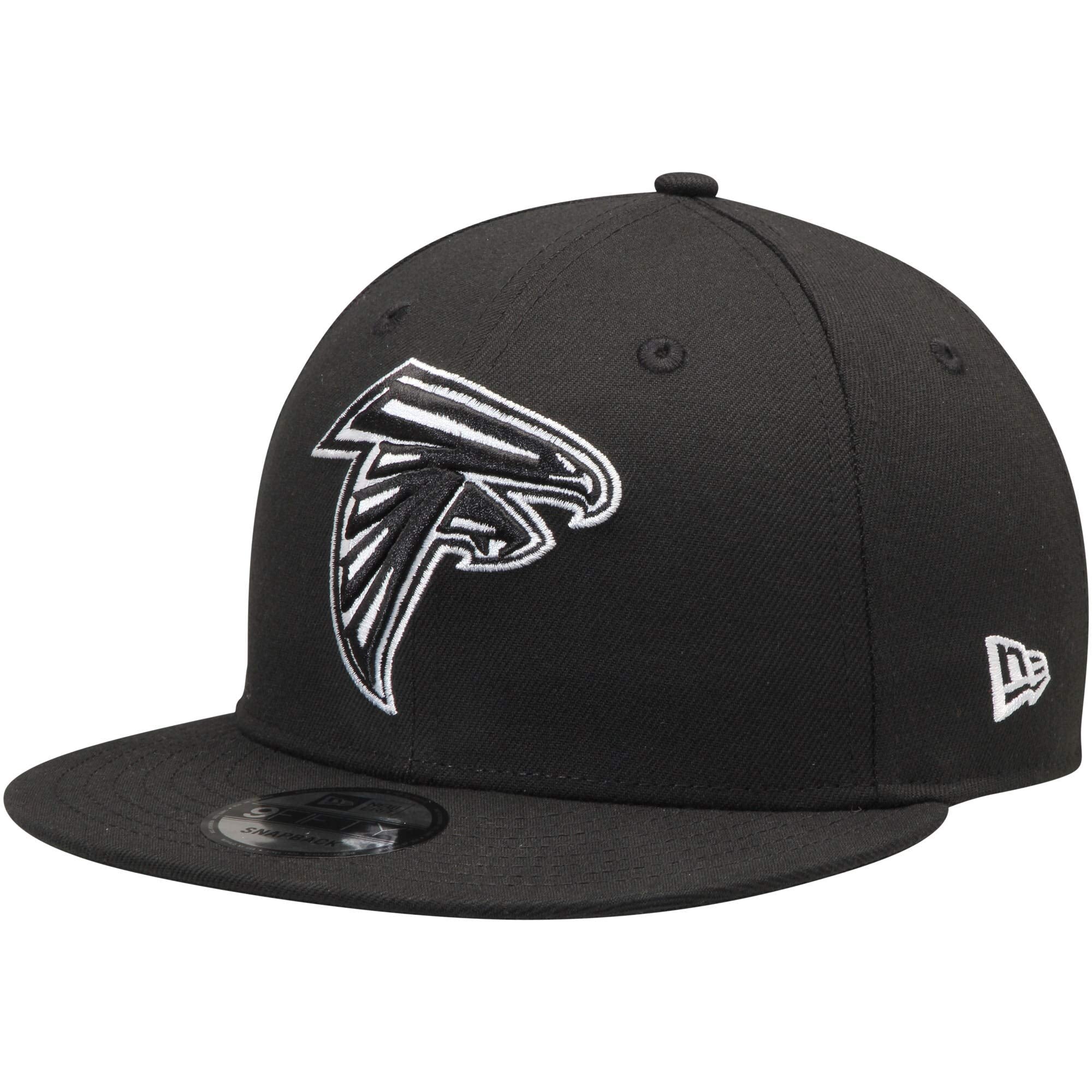 New Era NFL 9FIFTY Black White Adjustable Snapback Hat Cap One Size Fits All (Atlanta Falcons) - Caps Fitted Caps Fitted New Era
