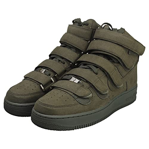 Nike Men's AIR Force 1 High strap Basketball Shoes, Sequoia/Sequoia/Sequoia, 8 - Caps Fitted