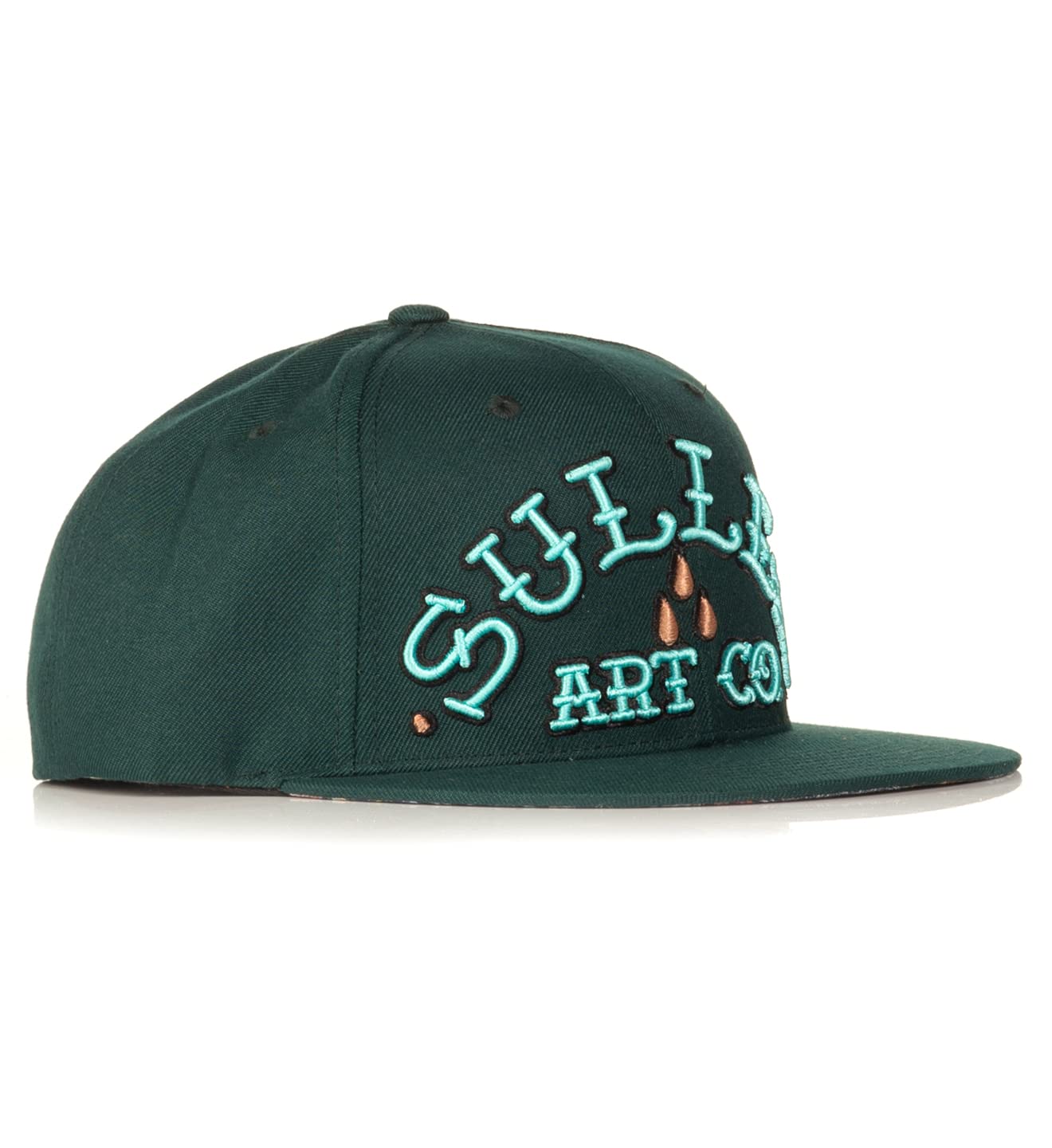Sullen Rock of Mermaids Lifestyle Graphic Snapback Adjustable Hat Green - Caps Fitted Caps Fitted Sullen Art Collective